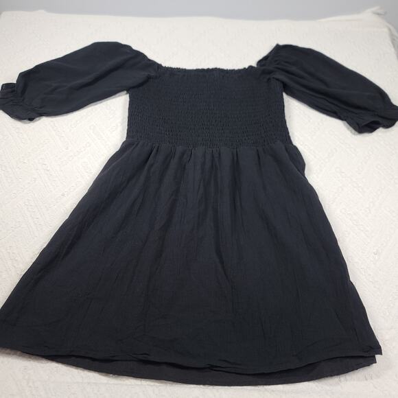Wayf milkmaid goth dark feminine smocked mini dress Size Medium dark coquette - Picture 6 of 10
